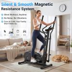 ANCHEER Elliptical Exercise Machine, Elliptical Trainer for Home Gym, Exercise Equipment 550Lbs Max Weight, Ultra-Silent Elliptical Machine, 16 Resistance Levels & Pulse Rate Grips