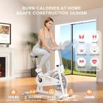 Exercise Bikes for Home,Indoor Cycling Bike with Adjustable Friction,Brake Pad Resistance Silent Belt Drive,330lbs Weight Capacity &Upgraded Version Seat for Home Cardio&Weight Loss(Classical Exercise Bikes Plus)
