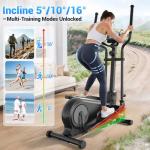 ANCHEER Elliptical Exercise Machine, Elliptical Trainer for Home Gym, Exercise Equipment 550Lbs Max Weight, Ultra-Silent Elliptical Machine, 16 Resistance Levels & Pulse Rate Grips