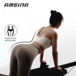 Pilates Reformer for Home Use,AMSINA Foldable Pilates Machine with Headrest & Jumpboard , Pilates Home Equipment with Foot Straps