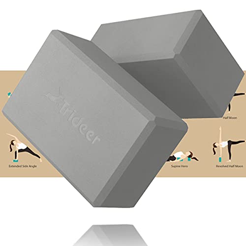 Premium EVA Foam Yoga Blocks 2-Pack (963 Gray)