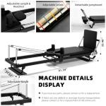Pilates Reformer for Home Use,AMSINA Foldable Pilates Machine with Headrest & Jumpboard , Pilates Home Equipment with Foot Straps