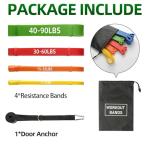 Resistance Bands for Working Out, 4-Level Pull Up Assist Bands Set with Door Anchor, Workout for Women and Men, Exercise Bands,Training, Plasticity, Physical Therapy at Home/Gym