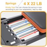 Pilates Reformer, Foldable Pilates Machine with Jump Board & Pilates Box (4 Springs & 5 Resistance Cords) for Home Gym Workout, Pilate Equipment Kit for Beginners & Advanced Users, Up to 500 LBS