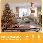 Pilates Reformer, Foldable Pilates Machine with Jump Board & Pilates Box (4 Springs & 5 Resistance Cords) for Home Gym Workout, Pilate Equipment Kit for Beginners & Advanced Users, Up to 500 LBS