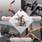 XGSW Multi-Function Home Gym Workout Station, Featuring a Pulley System, arm Trainer, and Leg Trainer for Full-Body Workouts. (L03-3Three-Person Fitness Station Only)