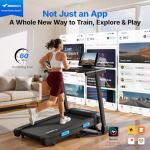 MERACH Treadmills for Home with Incline 0%-15%, 300 LBS Capacity Double Deck Foldable Treadmill with Incline, 0.5-7.5MPH Quiet 2.5HP Brushless Incline Treadmill LED Display with Smart APP