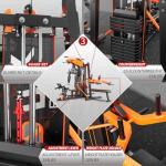 XGSW Multi-Function Home Gym Workout Station, Featuring a Pulley System, arm Trainer, and Leg Trainer for Full-Body Workouts. (L03-3Three-Person Fitness Station Only)