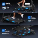 MERACH Treadmills for Home with Incline 0%-15%, 300 LBS Capacity Double Deck Foldable Treadmill with Incline, 0.5-7.5MPH Quiet 2.5HP Brushless Incline Treadmill LED Display with Smart APP