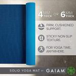 Gaiam Yoga Mat Premium Solid Color Reversible Non Slip Exercise & Fitness Mat for All Types of Yoga, Pilates & Floor Workouts, Navy/Blue, 6mm, 68"L x 24"W x 6mm Thick