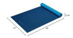 Gaiam Yoga Mat Premium Solid Color Reversible Non Slip Exercise & Fitness Mat for All Types of Yoga, Pilates & Floor Workouts, Navy/Blue, 6mm, 68"L x 24"W x 6mm Thick