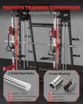 GarveeLife Smith Machine Home Gym All in One, 2200 LBS Squat Rack Power Cage with Smith Bar, LAT Pull-Down, Cable Systems, Leg Hold-Down and More Attachments, Workout Equipment (Red Black)