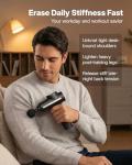 MERACH Pro-Grade Massage Gun, Quiet Massage Gun Deep Tissues, 12MM Percussion Massager Tools for Muscles/Shoulders/Legs/Body Pain Relief, Handheld Massager with 6 Heads & 5 Speeds, Gift for Him