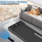 PACEROCKER Walking Pad Treadmill with 12% 9-Level Auto Incline, 450 lbs Capacity Under Desk Treadmills for Home with Bluetooth Speaker, 5 MPH, Carbon Black