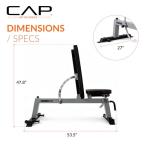 CAP Barbell Deluxe Utility Weight Bench, Gray (FM-CS804DX-GY)