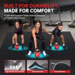 GymCope Large Exercise Mat for Home Workout,12‘x6’/10'x6'/9'x6'/8'x6'/7'x5'/6'x4' (7mm) Extra Thick Workout Mat, High-Density Gym Mat for Cardio, Jump Rope, MMA, Weights (Shoe-Friendly)