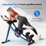 MERACH Ab Machine, Adjustable Ab Trainer Machine, AB Workout Equipment for Home Gym, Independent Dual Tracks for Mountain Climber, Foldable for Home Exercise, Load Capacity 440 LBS (Black)