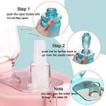 Large Motivational Water Bottle with Straw Time Marker BPA Free for Sport and Fitness (Pink Blue, 64 Oz / Half Gallon)