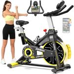 pooboo Magnetic Exercise Bike, Indoor Cycling Bike with Self-Developed App, Quiet Indoor stationary bikes with 330lbs Weight Capacity Comfortable Seat,Tablet Mount and Fitness Courses for Weight Loss