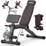 JOROTO Adjustable Weight Bench for Home Gym, 1000 LBS Capacity, Foldable Incline Decline Flat Workout Bench with Leg Extension & Back Extension, Exercise Preacher Curl Bench for Full Body Training