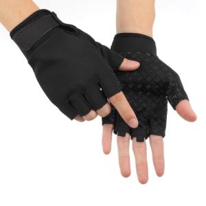 DOPENSPI Fingerless Workout Gloves, Anti-Slip Half-Finger Work Glove Lightweight Breathable Gym Gloves FingerlessGloves for Driving Sports Cycling Working Training Motorcycle Fishing(Medium)