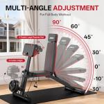 JOROTO Adjustable Weight Bench for Home Gym, 1000 LBS Capacity, Foldable Incline Decline Flat Workout Bench with Leg Extension & Back Extension, Exercise Preacher Curl Bench for Full Body Training