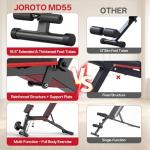 JOROTO Adjustable Weight Bench for Home Gym, 1000 LBS Capacity, Foldable Incline Decline Flat Workout Bench with Leg Extension & Back Extension, Exercise Preacher Curl Bench for Full Body Training