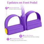 Pedal Resistance Bands with Handles, Durable 6-Tubes Multifunction Pedal Resistance Band, Natural Rubber Foot Pedal Resistance Bands, Fitness Resistance Bands for Abdomen, Waist, Arm, Leg (Purple)
