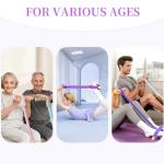 Pedal Resistance Bands with Handles, Durable 6-Tubes Multifunction Pedal Resistance Band, Natural Rubber Foot Pedal Resistance Bands, Fitness Resistance Bands for Abdomen, Waist, Arm, Leg (Purple)