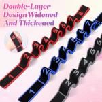 Fitness Resistance Bands with Handles, Adjustable Stretching & Yoga Band for Full Body, 8-Section Elastic Training Band with Clear Marking for Yoga, Stretching, Pilates (（Purple + Blue + Pink）)