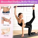 Fitness Resistance Bands with Handles, Adjustable Stretching & Yoga Band for Full Body, 8-Section Elastic Training Band with Clear Marking for Yoga, Stretching, Pilates (（Purple + Blue + Pink）)