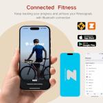 BARWING Stationary Exercise Bike for Home with App,5 IN 1 Foldable Indoor Cycling Bike for Seniors, 350LB Capacity, 6.6 LBS Flywheel，16-Level Magnetic Resistance, Seat Backrest Adjustments