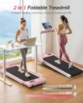WELLFIT Foldable Treadmill with Incline, 320 LBS Capacity Walking Pad with Handle Bar, Portable Walking Pad Treadmills for Home, Under Desk Treadmill with App & Remote Control, Wide Belt, LED Display