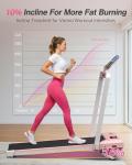 WELLFIT Foldable Treadmill with Incline, 320 LBS Capacity Walking Pad with Handle Bar, Portable Walking Pad Treadmills for Home, Under Desk Treadmill with App & Remote Control, Wide Belt, LED Display