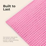 Sunny Health & Fitness Exercise Yoga Mat – Firm Studio Support for Stability & Grounded Balance – Durable, Tear-Resistant & Portable for Yoga, Pilates & Floor Workouts- Pink– NO. 031-PK