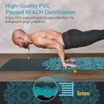 Avoalre Foldable Travel Yoga Mat Print | 5mm Thick Large Pilates Mat | Non-Slip High Density Floor Exercise Mats for Home Workout | Eco-Friendly Folding Fitness Mat for Women Men with Carrying Bag