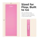 Sunny Health & Fitness Exercise Yoga Mat – Firm Studio Support for Stability & Grounded Balance – Durable, Tear-Resistant & Portable for Yoga, Pilates & Floor Workouts- Pink– NO. 031-PK
