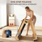 VitaCu Pilates Reformer, Wooden Foldable Pilates Machine for Home Use, All-in-One Studio Equipment with 6 Springs, Jump Board, Sitting Box & Accessories, Supports 500lbsa 3t1