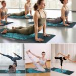 Avoalre Foldable Travel Yoga Mat Print | 5mm Thick Large Pilates Mat | Non-Slip High Density Floor Exercise Mats for Home Workout | Eco-Friendly Folding Fitness Mat for Women Men with Carrying Bag