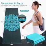 Avoalre Foldable Travel Yoga Mat Print | 5mm Thick Large Pilates Mat | Non-Slip High Density Floor Exercise Mats for Home Workout | Eco-Friendly Folding Fitness Mat for Women Men with Carrying Bag