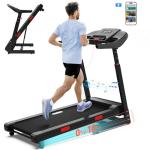 CIIHI Treadmill with Auto Incline - Adjustable Height Handrail 15% Auto Incline Treadmill with 400 lbs Capacity - Foldable Running Machine for Home with APP, Voice Control and Speaker - 8.7 MPH