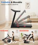 CIIHI Treadmill with Auto Incline - Adjustable Height Handrail 15% Auto Incline Treadmill with 400 lbs Capacity - Foldable Running Machine for Home with APP, Voice Control and Speaker - 8.7 MPH