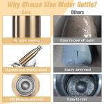 Sfee Insulated Water Bottle, 17 oz Stainless Steel Water Bottles, Double Wall Vacuum Reusable Water Bottles Leak Proof BPA-FREE Sports Bottle Cup Keep Hot&Cold for Running Gym Workout Cycling Kids