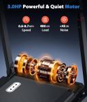 CIIHI Treadmill with Auto Incline - Adjustable Height Handrail 15% Auto Incline Treadmill with 400 lbs Capacity - Foldable Running Machine for Home with APP, Voice Control and Speaker - 8.7 MPH