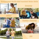 Sfee Insulated Water Bottle, 17 oz Stainless Steel Water Bottles, Double Wall Vacuum Reusable Water Bottles Leak Proof BPA-FREE Sports Bottle Cup Keep Hot&Cold for Running Gym Workout Cycling Kids