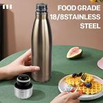 Sfee Insulated Water Bottle, 17 oz Stainless Steel Water Bottles, Double Wall Vacuum Reusable Water Bottles Leak Proof BPA-FREE Sports Bottle Cup Keep Hot&Cold for Running Gym Workout Cycling Kids