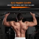 SueStar Partial Weight Lifting Gloves, 3/4 Finger Workout Gloves for Men Women, Full Palm Protection & Silicone Grip Gym for Weightlifting Exercise Fitness Smartwatch Friendly (Black, Small)