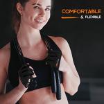 SueStar Partial Weight Lifting Gloves, 3/4 Finger Workout Gloves for Men Women, Full Palm Protection & Silicone Grip Gym for Weightlifting Exercise Fitness Smartwatch Friendly (Black, Small)