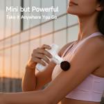 HEYCHY Super Mini Massage Gun Deep Tissue with 5 Speeds, Small Travel Size Percussion Muscle Massager for Pain Relief with 4 Attachments, Handheld Portable Massager Gun for Man & Women, White