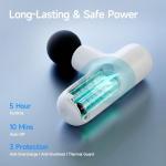 HEYCHY Super Mini Massage Gun Deep Tissue with 5 Speeds, Small Travel Size Percussion Muscle Massager for Pain Relief with 4 Attachments, Handheld Portable Massager Gun for Man & Women, White